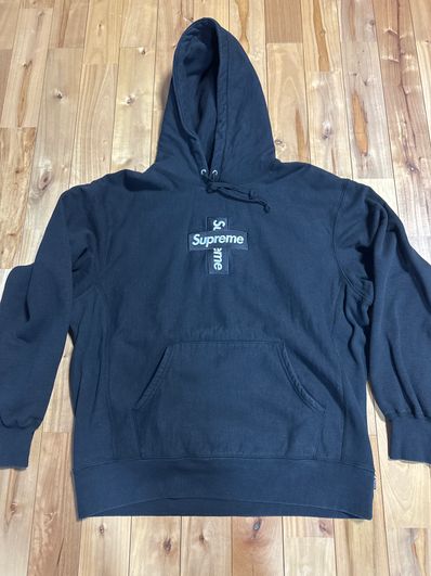 Supreme Cross Box Logo Hooded Sweatshirt "Black"