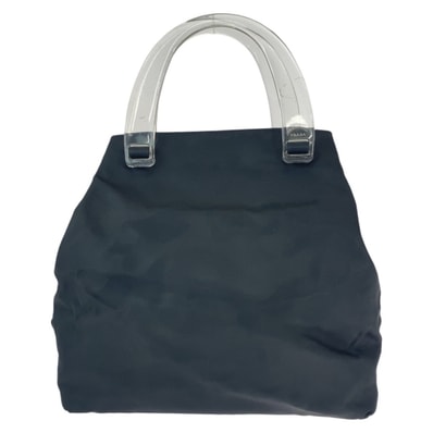 美品 PRADA プラダ テスート 三角ロゴプレート ブラック 黒 シルバー金具 ナイロン プラスチック/ トートバッグ ハンドバッグ 602015 【中古】