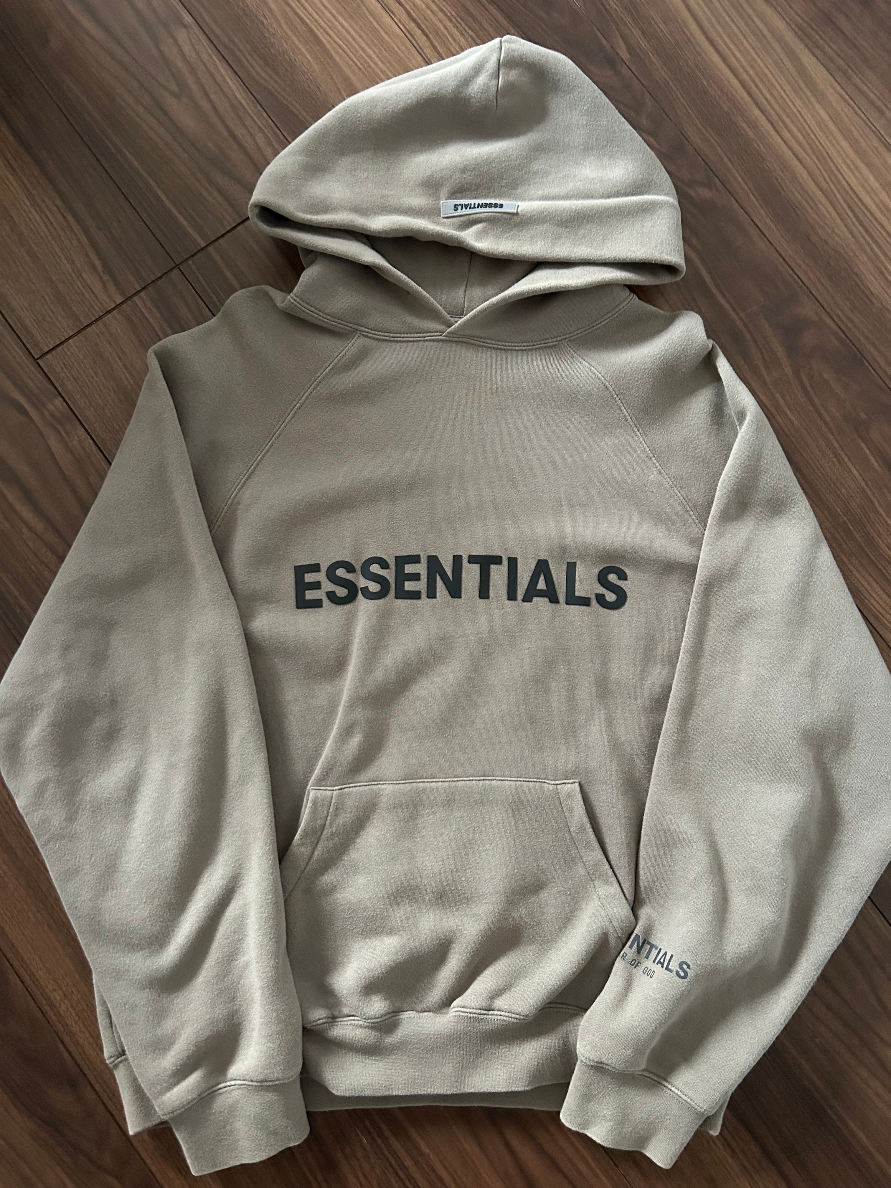 FEAR OF GOD ESSENTIALS 3D Silicon Applique Pullover Hoodie "Moss"