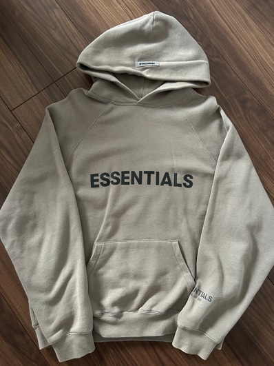 FEAR OF GOD ESSENTIALS 3D Silicon Applique Pullover Hoodie "Moss"