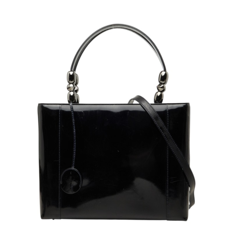 ディオール マリスパール ハンドバッグ ショルダーバッグ 2WAY ネイビー系 パテントレザー レディース Dior 中古