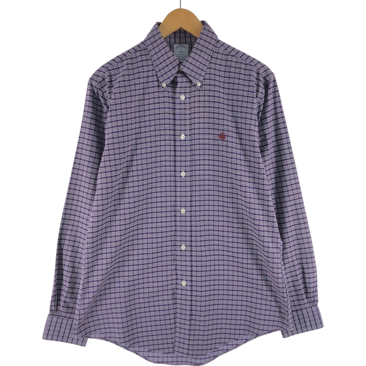 古着 ブルックスブラザーズ Brooks Brothers 1818 長袖 ボタンダウンチェックシャツ メンズM相当/eaa564041