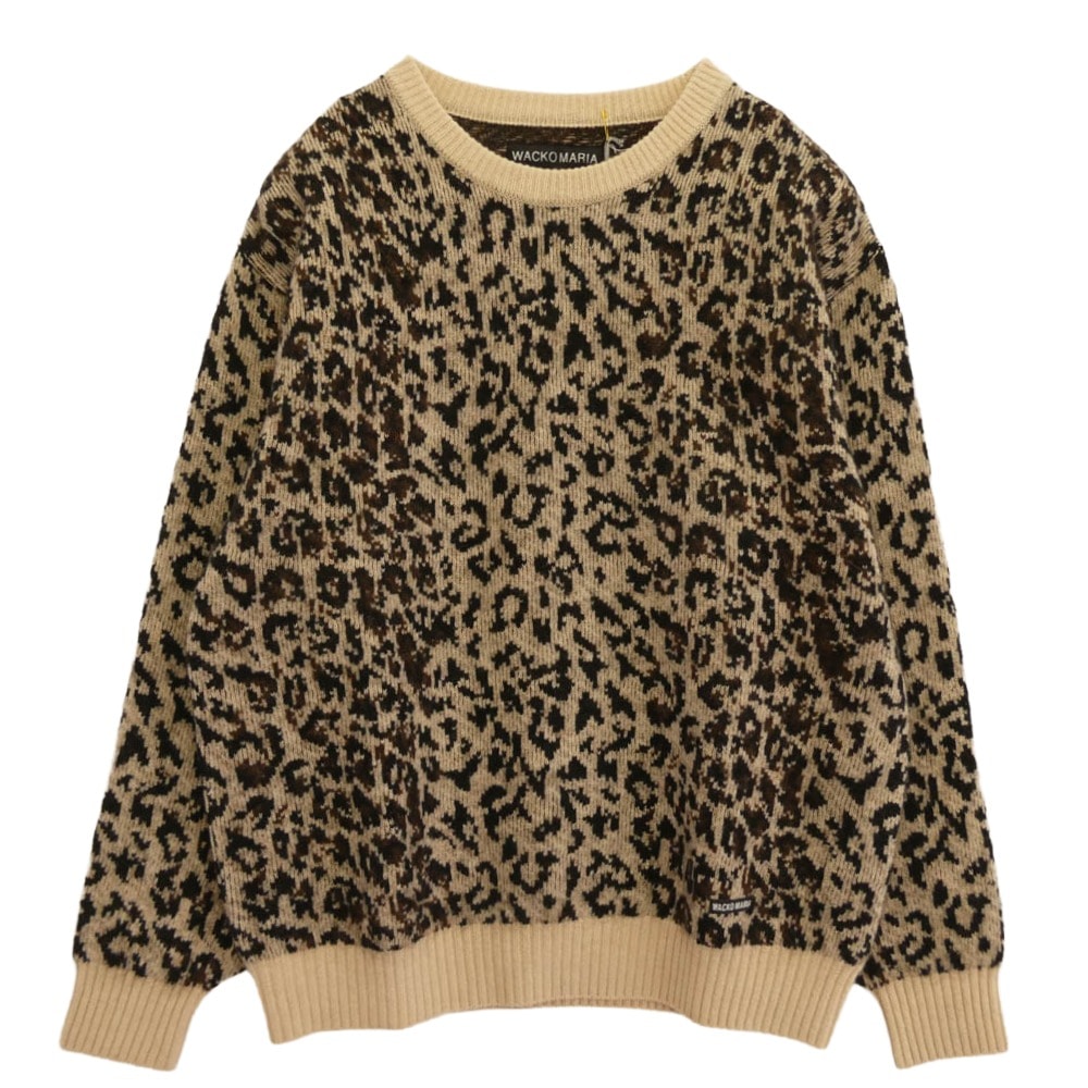 WACKO MARIA ワコマリア ニット 25FW-WMK-KN07 LEOPARD MOHAIR JACQUARD KNIT SWEATER レオパード モヘア ニット セーター ブラウン系 L【極上美品】【中古】