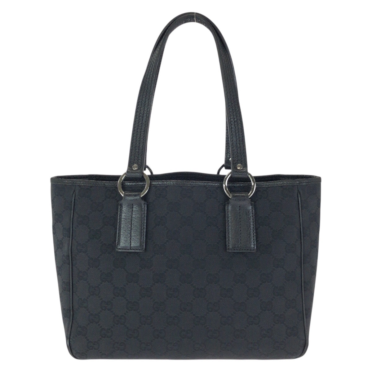 GUCCI グッチ ブラック 黒 シルバー金具 GGキャンバス レザー/ トートバッグ ショルダーバッグ 602118 【中古】