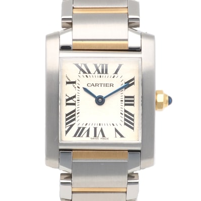 カルティエ タンクフランセーズ SM 腕時計 時計 ステンレススチール 2384 クオーツ 磨き直し済 レディース 1年保証 CARTIER 中古