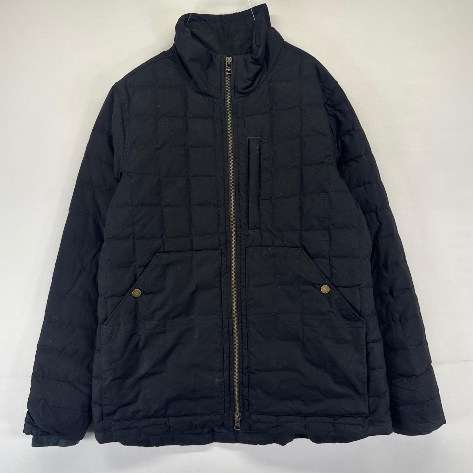 古着 エルエルビーン L.L.Bean ジャケット フルジップ 胸ポケット キルティング ダウンジャケット M ブラック系 無地 メンズ