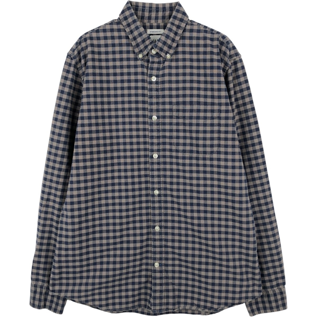 古着 ギャップ GAP STANDARD FIT ギンガムチェック 長袖 ボタンダウンチェックシャツ メンズM相当/eaa659914