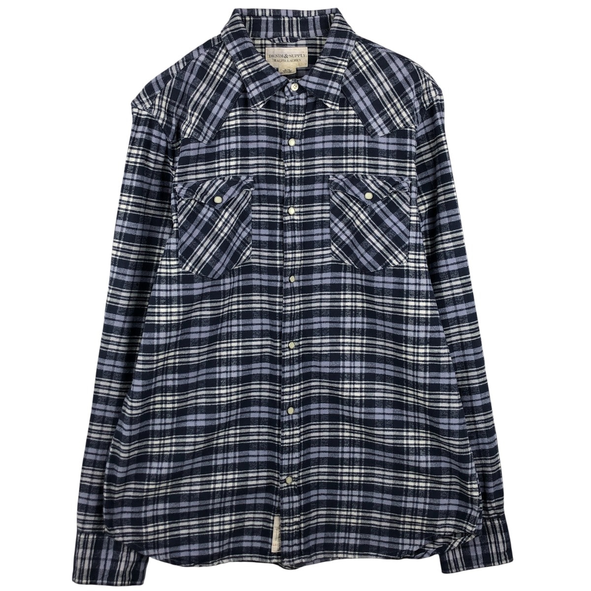 古着 ラルフローレン Ralph Lauren DENIM&SUPPLY デニム&サプライ 長袖 ウエスタンネルチェックシャツ メンズXL相当/eaa610110