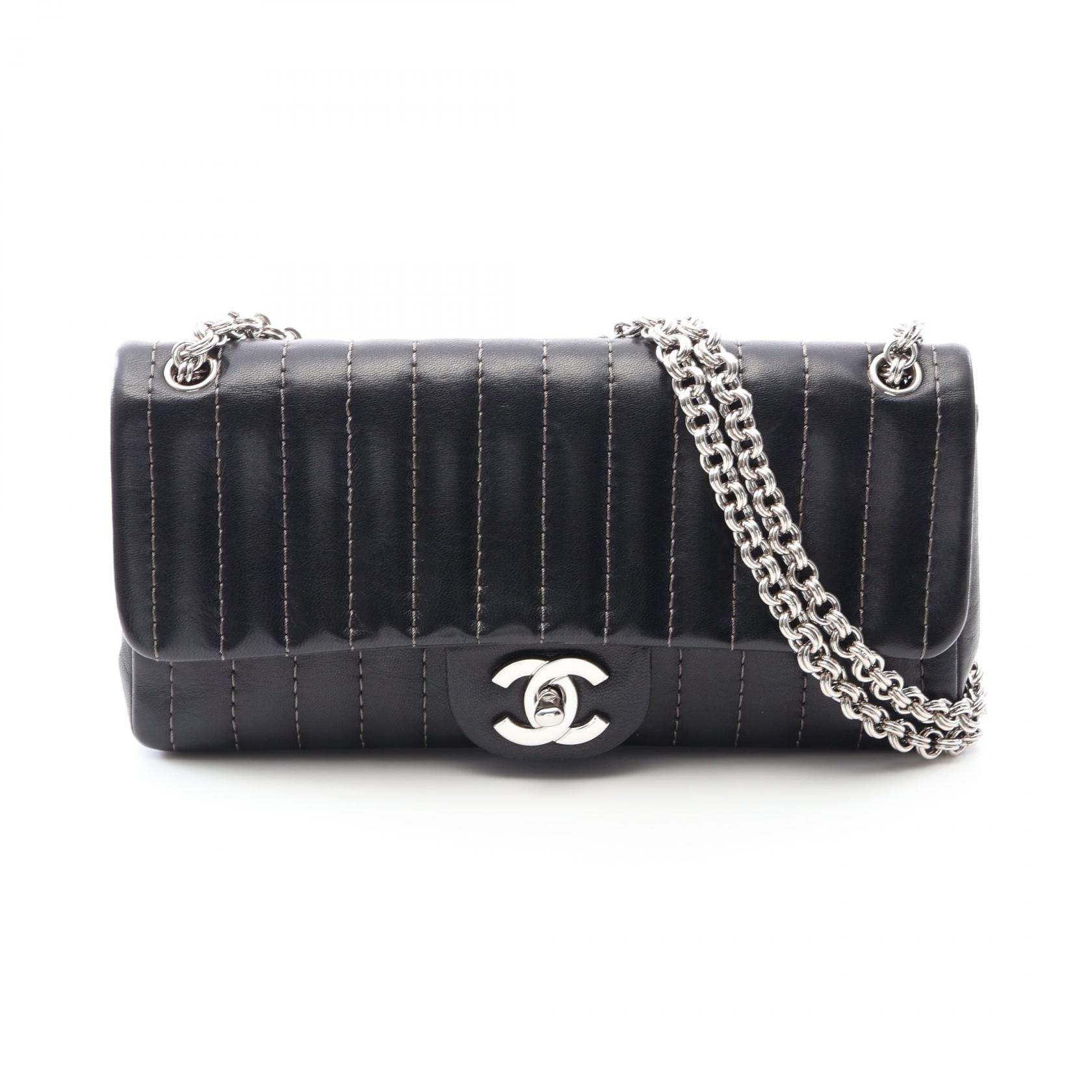 シャネル CHANEL マドモアゼル ショルダーバッグ バッグ ラムスキン(羊革) レディース ブラック系 【中古】