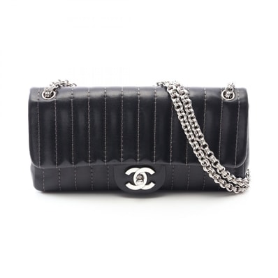 シャネル CHANEL マドモアゼル ショルダーバッグ バッグ ラムスキン(羊革) レディース ブラック系 【中古】