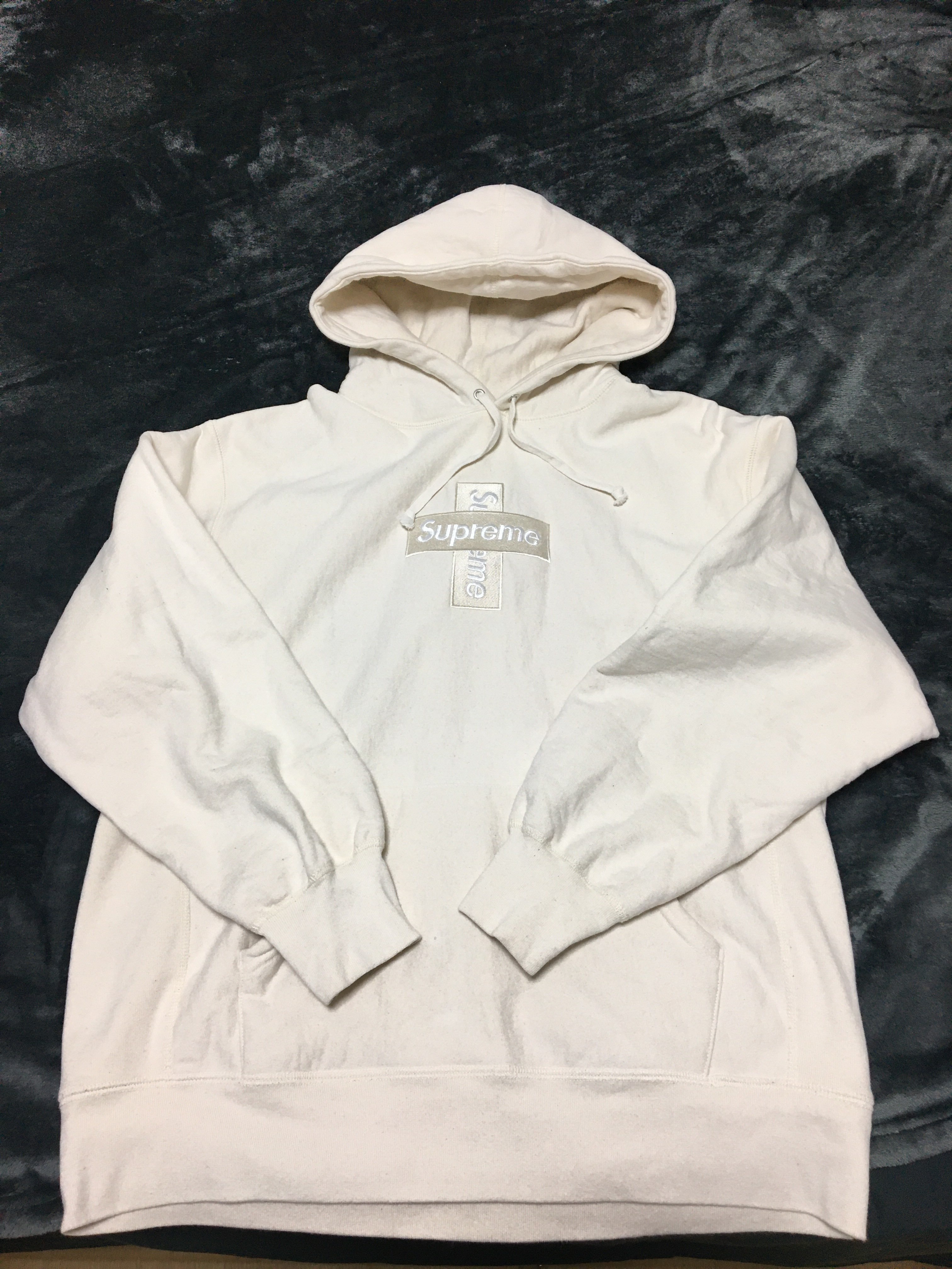 Supreme Cross Box Logo Hooded Sweatshirt "Natural"