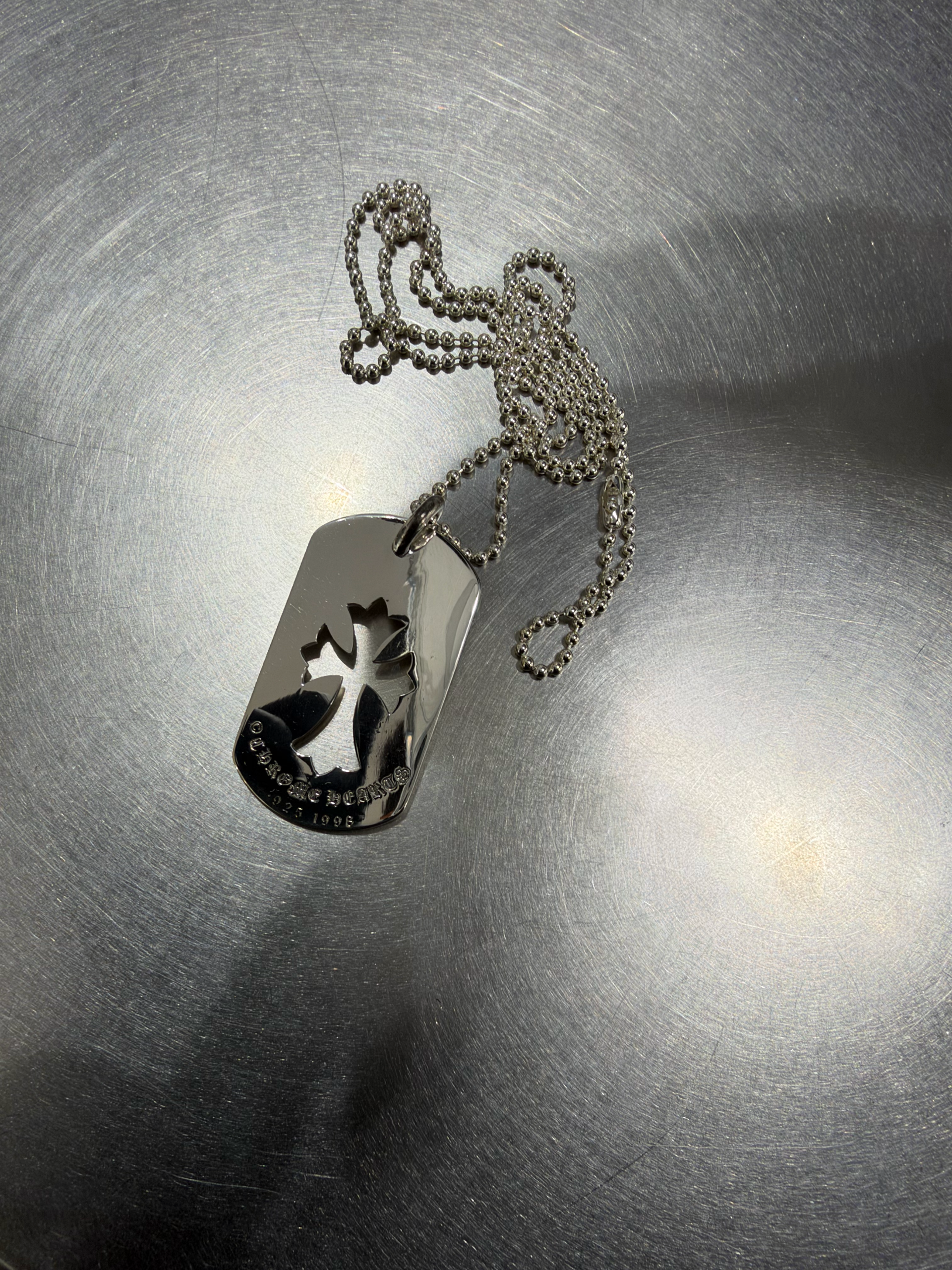 Chrome Hearts Cutout Cross Large Dog Tag Pendant Top SV925 "Silver"
