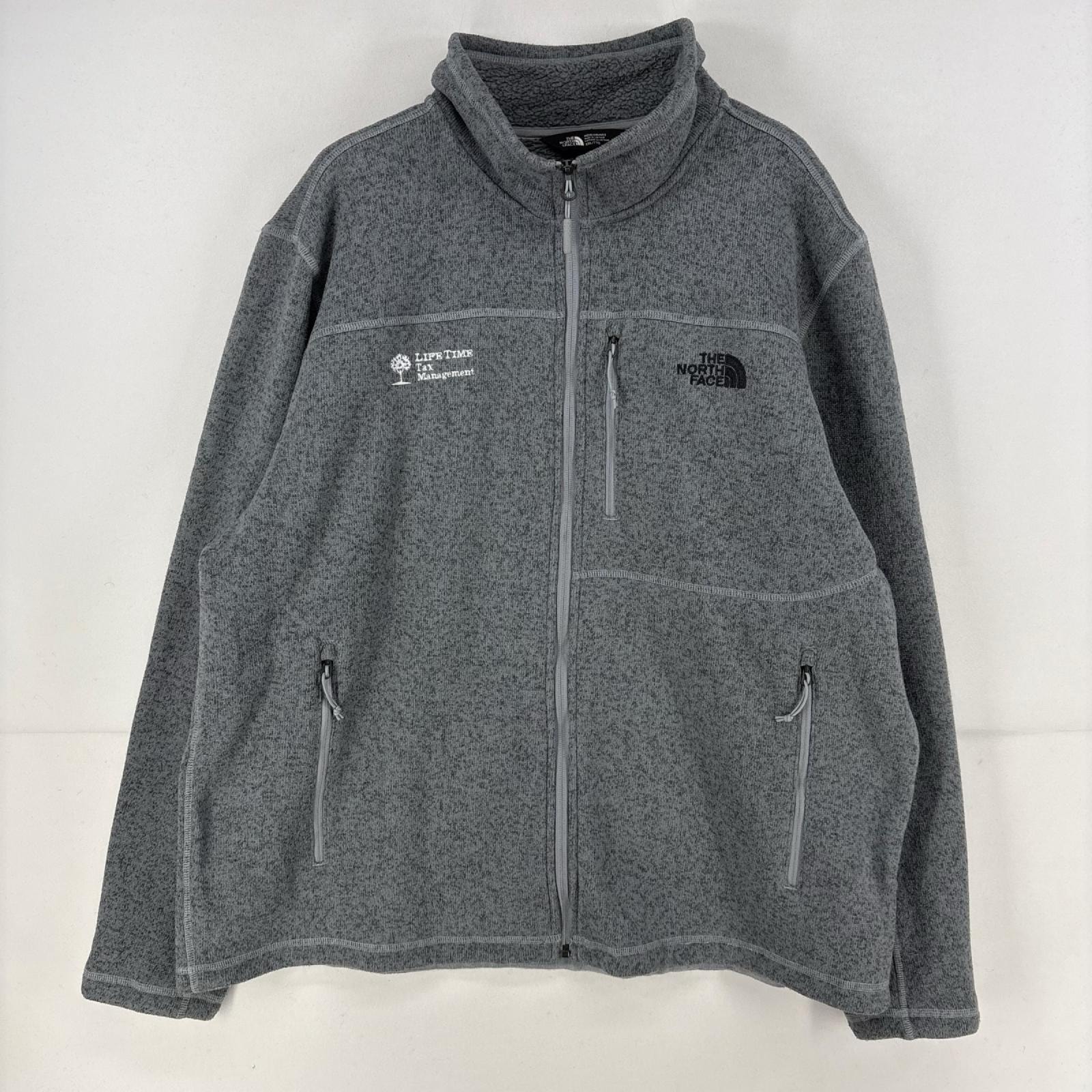 古着 ザ・ノースフェイス THE NORTH FACE フリース ジャケット ロゴ 刺繍 トレーナー ニット ベターセータータイプ 2XL  グレー メンズ