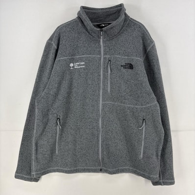 古着 ザ・ノースフェイス THE NORTH FACE フリース ジャケット ロゴ 刺繍 トレーナー ニット ベターセータータイプ 2XL グレー メンズ