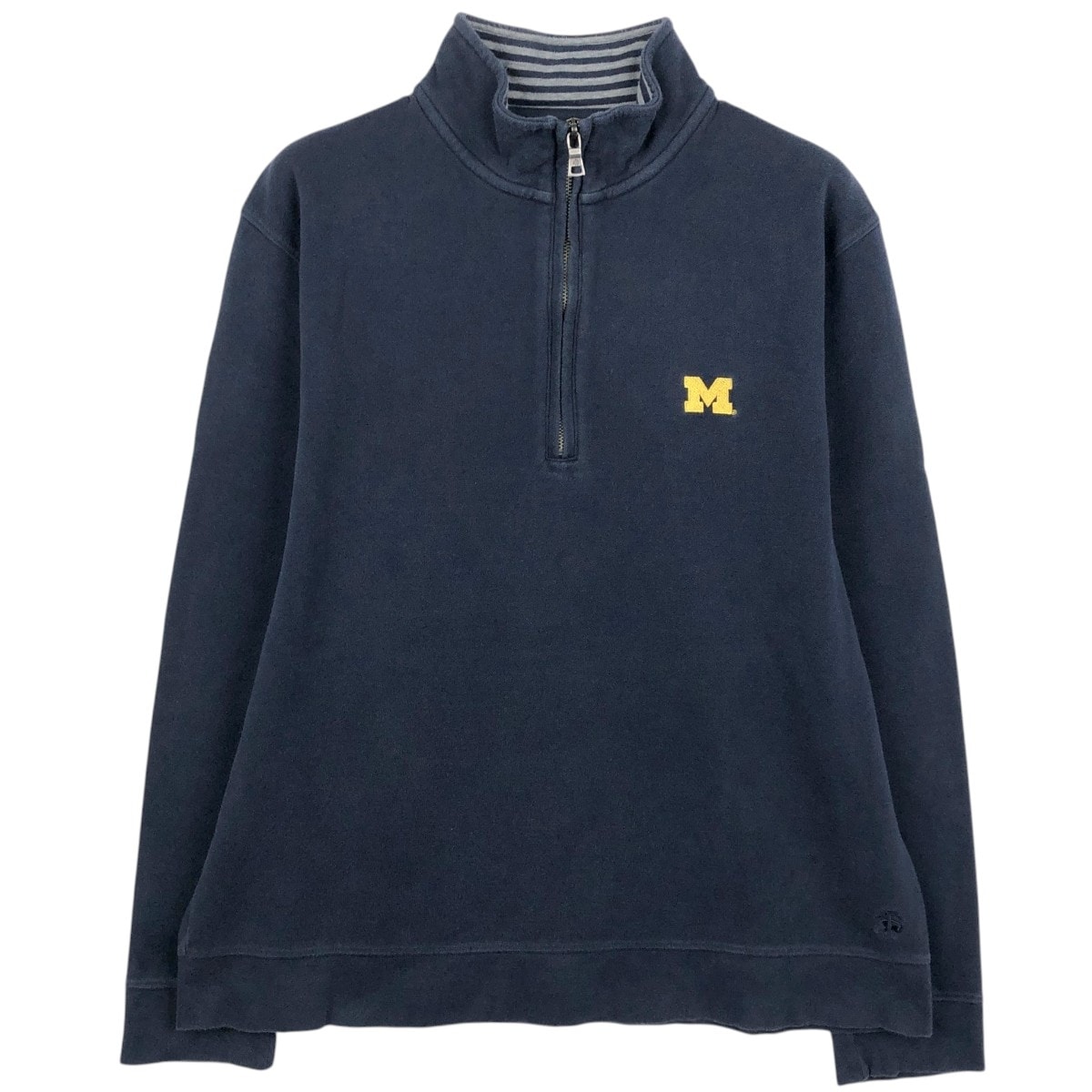 古着 ブルックスブラザーズ Brooks Brothers MICHIGAN ミシガン大学 カレッジ 鹿の子 ハーフジップスウェットシャツ トレーナー メンズXL相当/eaa671718