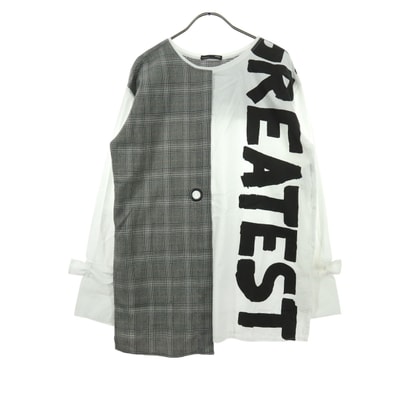 ZARA ザラ チェック柄 長袖 シャツ S ホワイト系 カットソー グレー