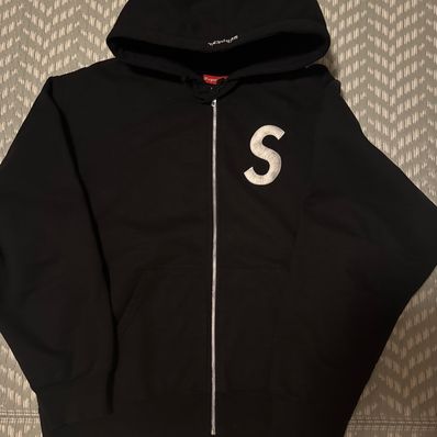 Supreme S Logo Zip Up Hooded Sweatshirt "Black" (FW24)