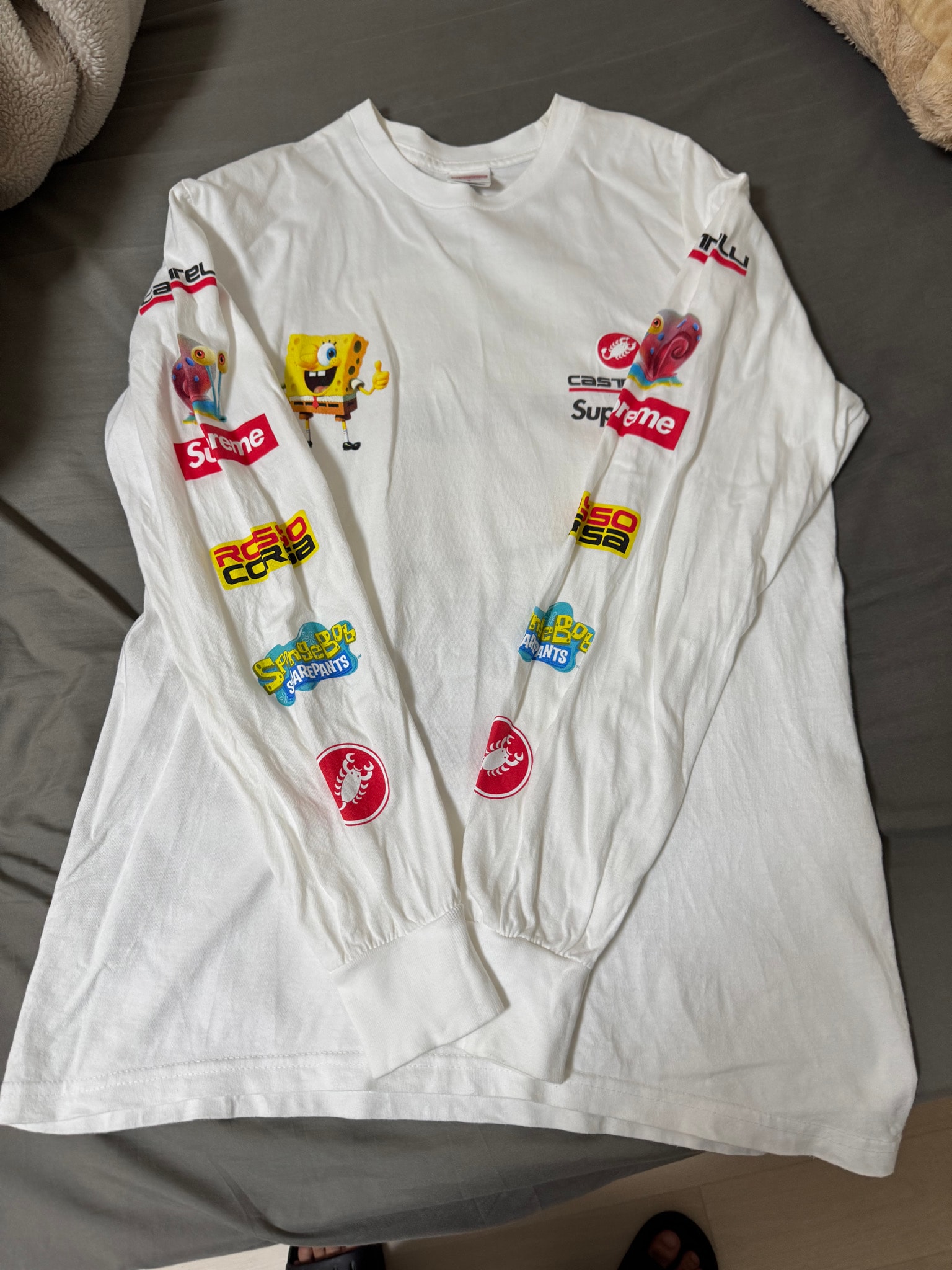 Supreme x SpongeBob Castelli Racing L/S Tee "White"