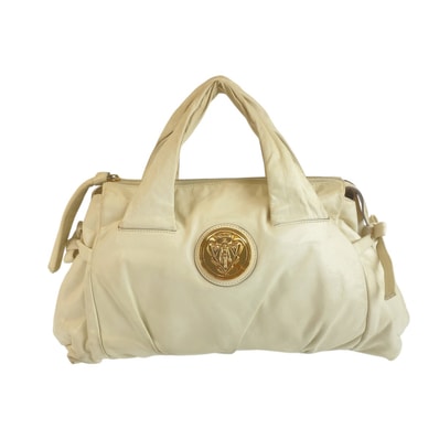 GUCCI グッチ ヒステリア ホワイト クリーム ゴールド レザー ハンドバッグ ミニボストンバッグ 1-0294072 【中古】