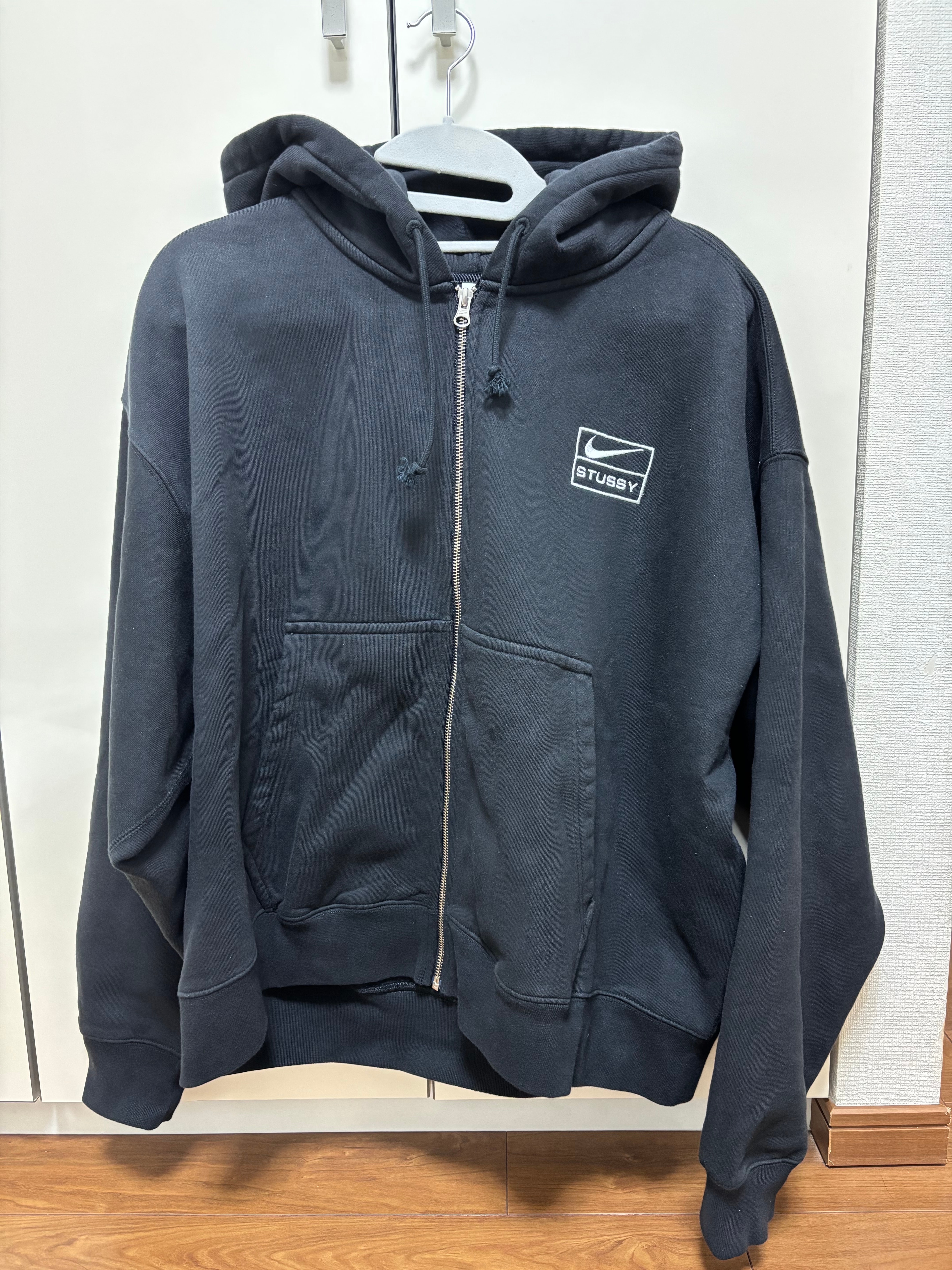 Stussy x Nike Stone Washed Fleece Zip Hoodie "Black" (US Size) FJ9175-010