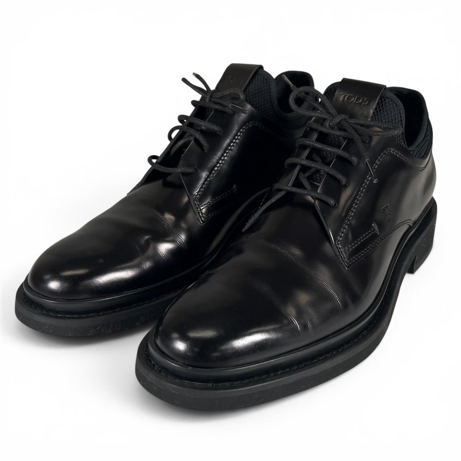 極美品 トッズ レザーシューズ ブラック メンズ 8.5 XXM89B0BZ60M5JB999