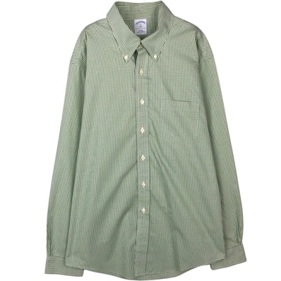 古着 ブルックスブラザーズ Brooks Brothers 346 ギンガムチェック 長袖 ボタンダウンチェックシャツ メンズXL相当/eaa646567