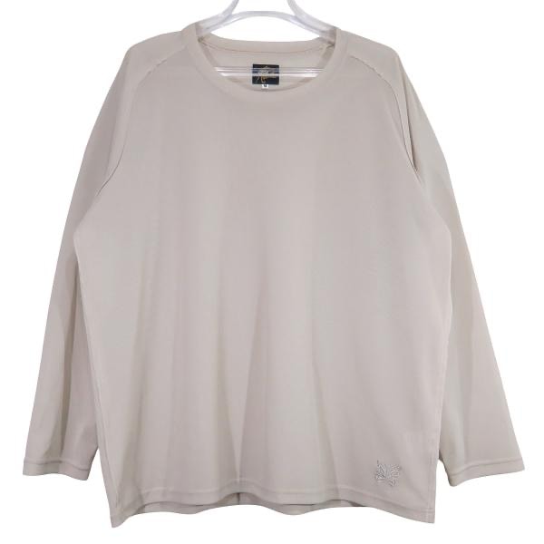 Needles ニードルズ L/S U NECK TEE - POLY MESH MR310 ロングスリーブ Uネック Tシャツ ポリエステル メッシュ ベージュ 長袖 カットソー ロンT サイズM