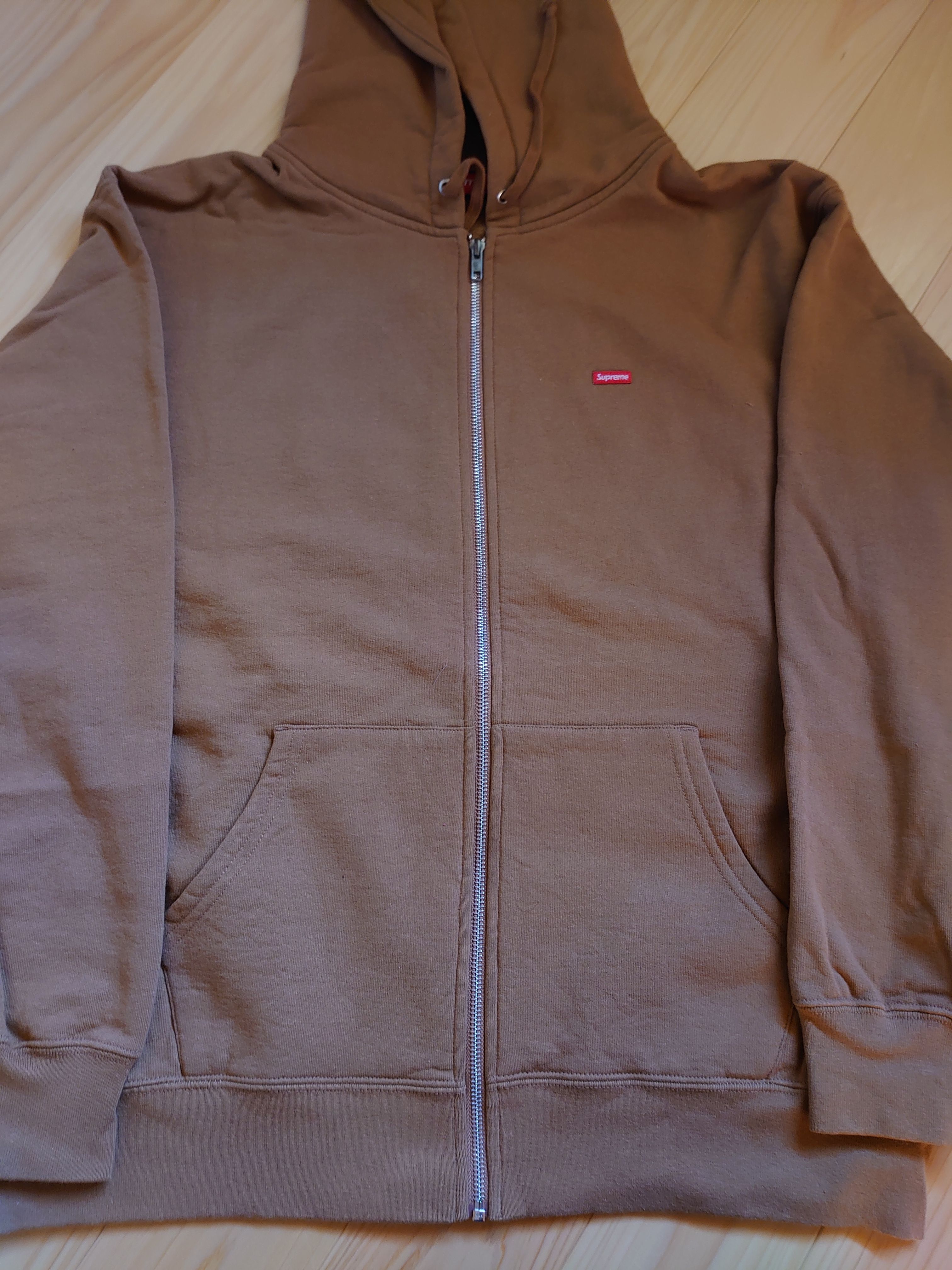 Supreme Small Box Zip Up Hooded Sweatshirt "Brown"