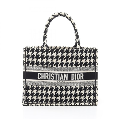 ディオール Dior BOOK TOTE ブックトート ミディアム 千鳥格子 トートバッグ バッグ キャンバス レディース ホワイト系 / ブラック系 【中古】