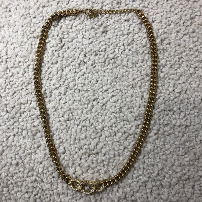 Dior Rhinestone Chain Necklace "Gold"
