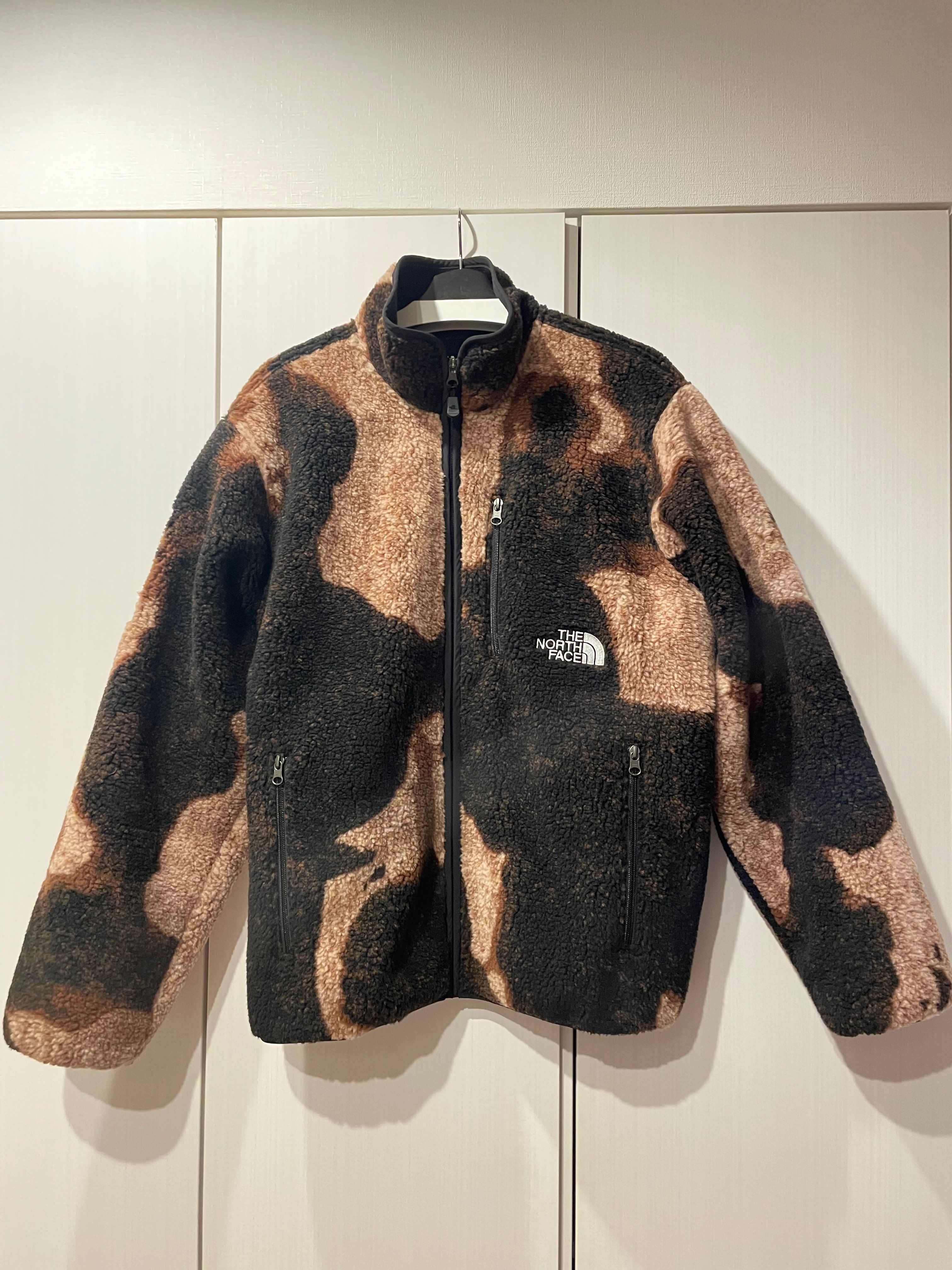 Supreme x The North Face Bleached Denim Print Fleece Jacket "Black"