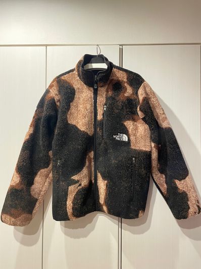 Supreme x The North Face Bleached Denim Print Fleece Jacket "Black"