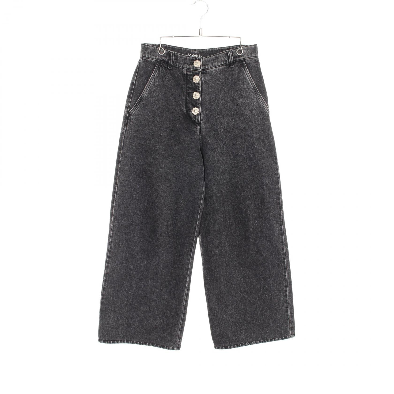 シャネル CHANEL デニムパンツ 衣料品 ボトムス コットン レディース グレー系 P64403V 【中古】