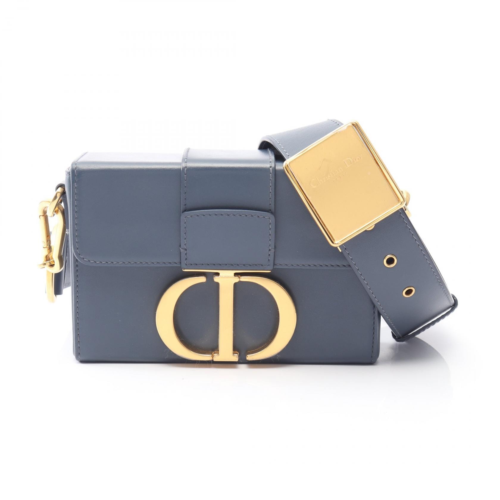 ディオール Dior 30 MONTAIGNE モンテーニュ ボックス ショルダーバッグ バッグ レザー レディース ブルー系 【中古】