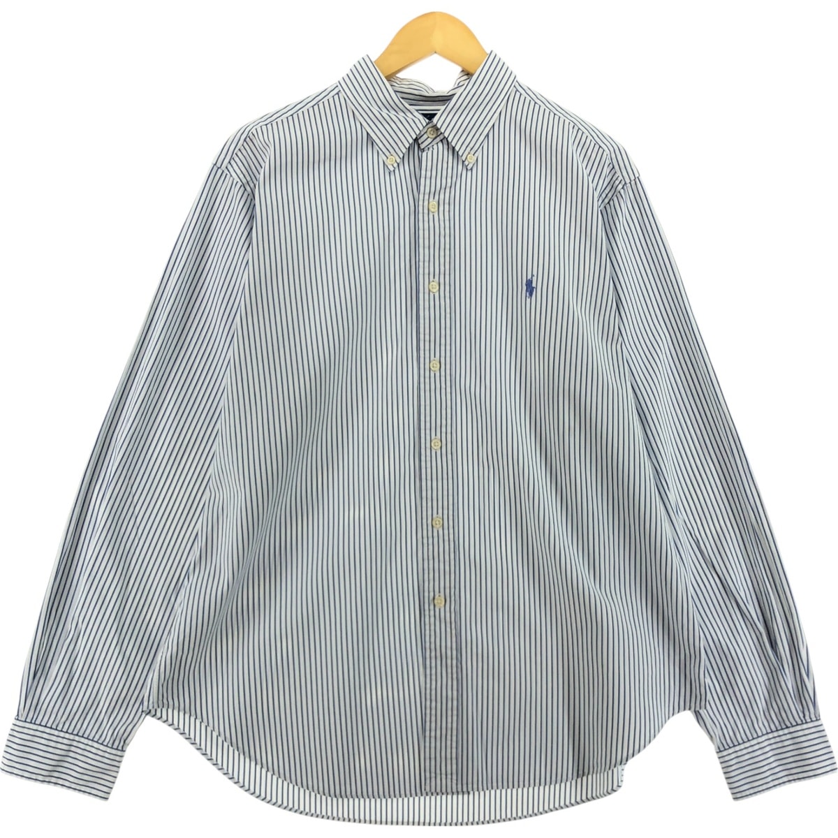 古着 ラルフローレン Ralph Lauren CLASSIC FIT 長袖 ボタンダウンストライプシャツ メンズXL相当/eaa521571