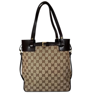 GUCCI グッチ 107757 ハンドバッグ GGキャンバス ブラウン レディース【中古】