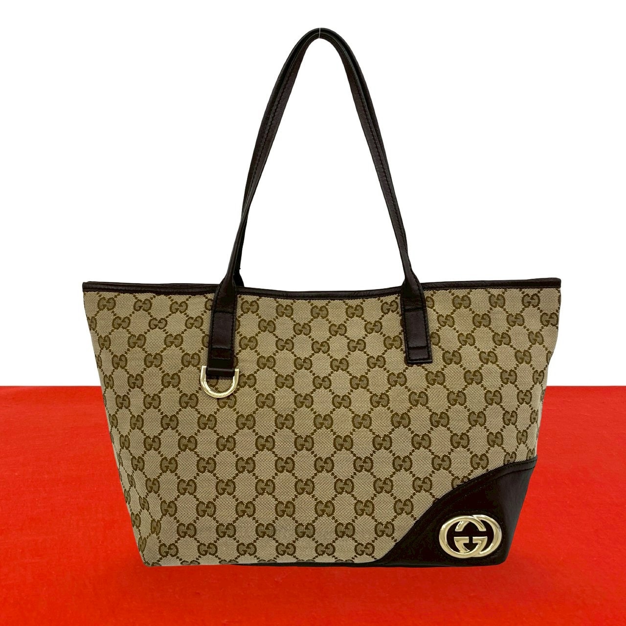 n*m様 GUCCI グッチ GG トートバッグ ハンドバッグ B (目立った傷や汚れなし)】GUCCI グッチ GG ロゴ 金具 キャンバス