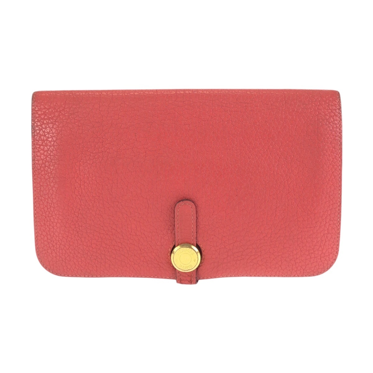 美品 HERMES エルメス ドゴン GM ルージュトマト レッド ゴールド金具 トゴ 長財布 ロングウォレット T刻印 602547 【中古】