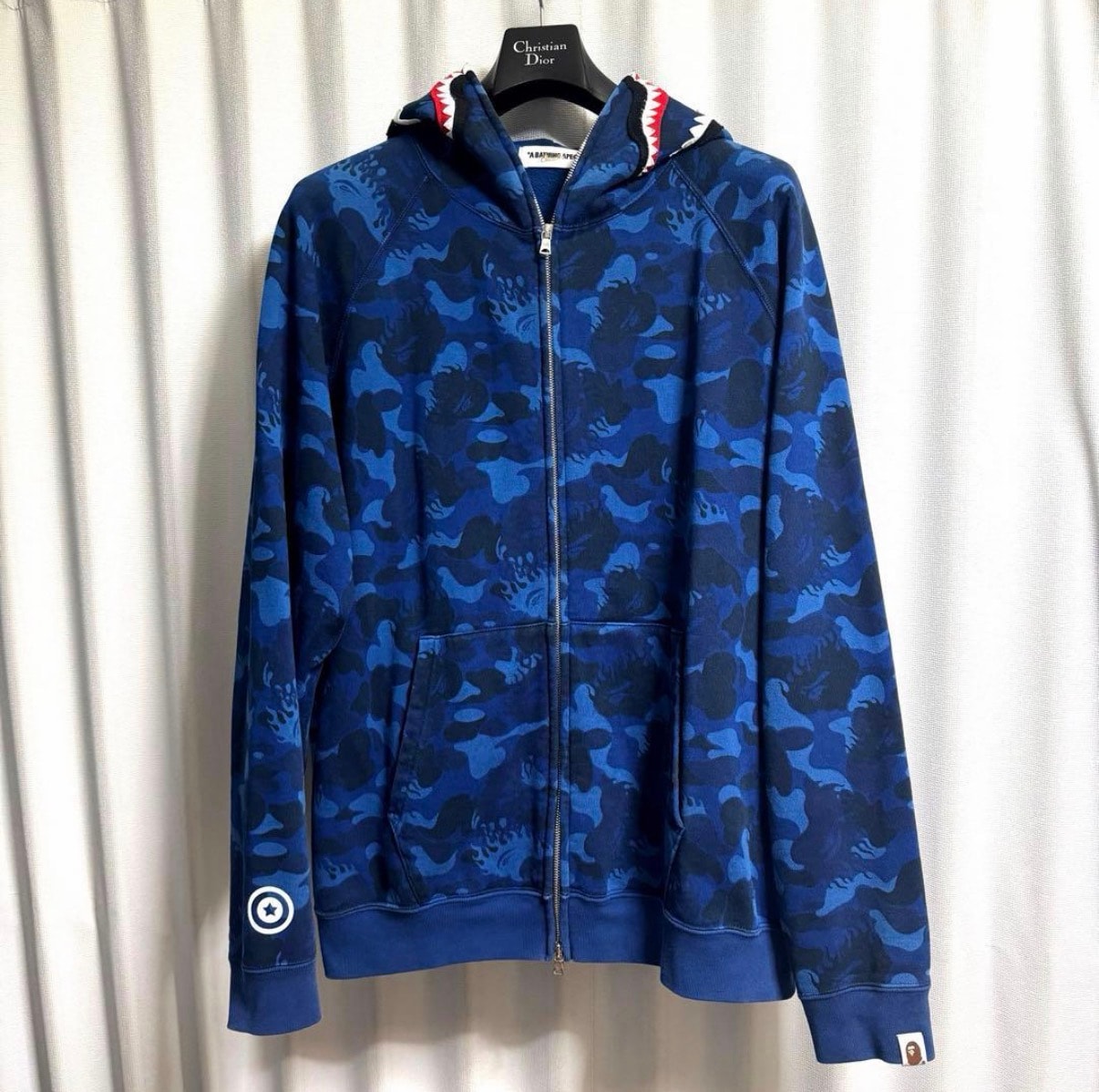 ムック本限定 A BATHING APE FIRE CAMO SHARK HOODIE BAPE ベイプ シャークパーカー L ファイヤーカモ柄