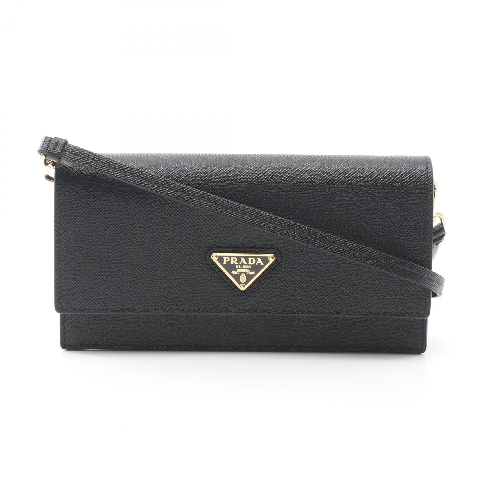 プラダ PRADA SAFFIANO トライアングルロゴ ショルダーバッグ バッグ サフィアーノレザー レディース ブラック系 1NF0592DB3F0002 【新品】