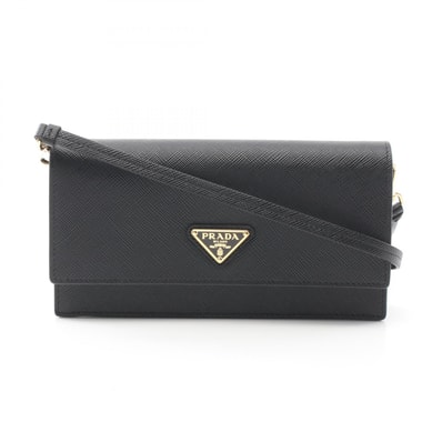 プラダ PRADA SAFFIANO トライアングルロゴ ショルダーバッグ バッグ サフィアーノレザー レディース ブラック系 1NF0592DB3F0002 【新品】