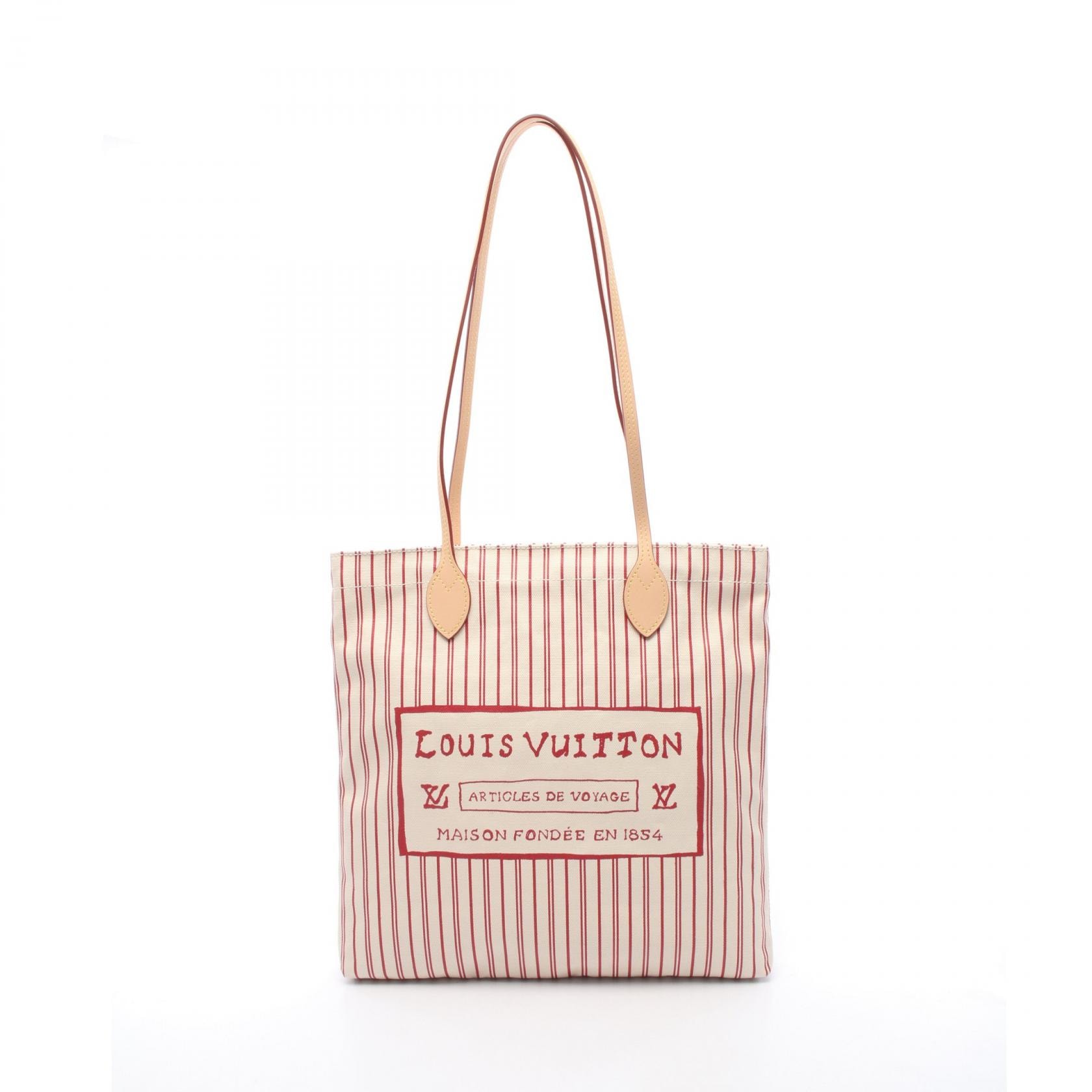 ルイ・ヴィトン LOUIS VUITTON キャリー イット トートバッグ バッグ キャンバス レザー ベージュ レディース ベージュ系 / レッド系 M15121 【中古】