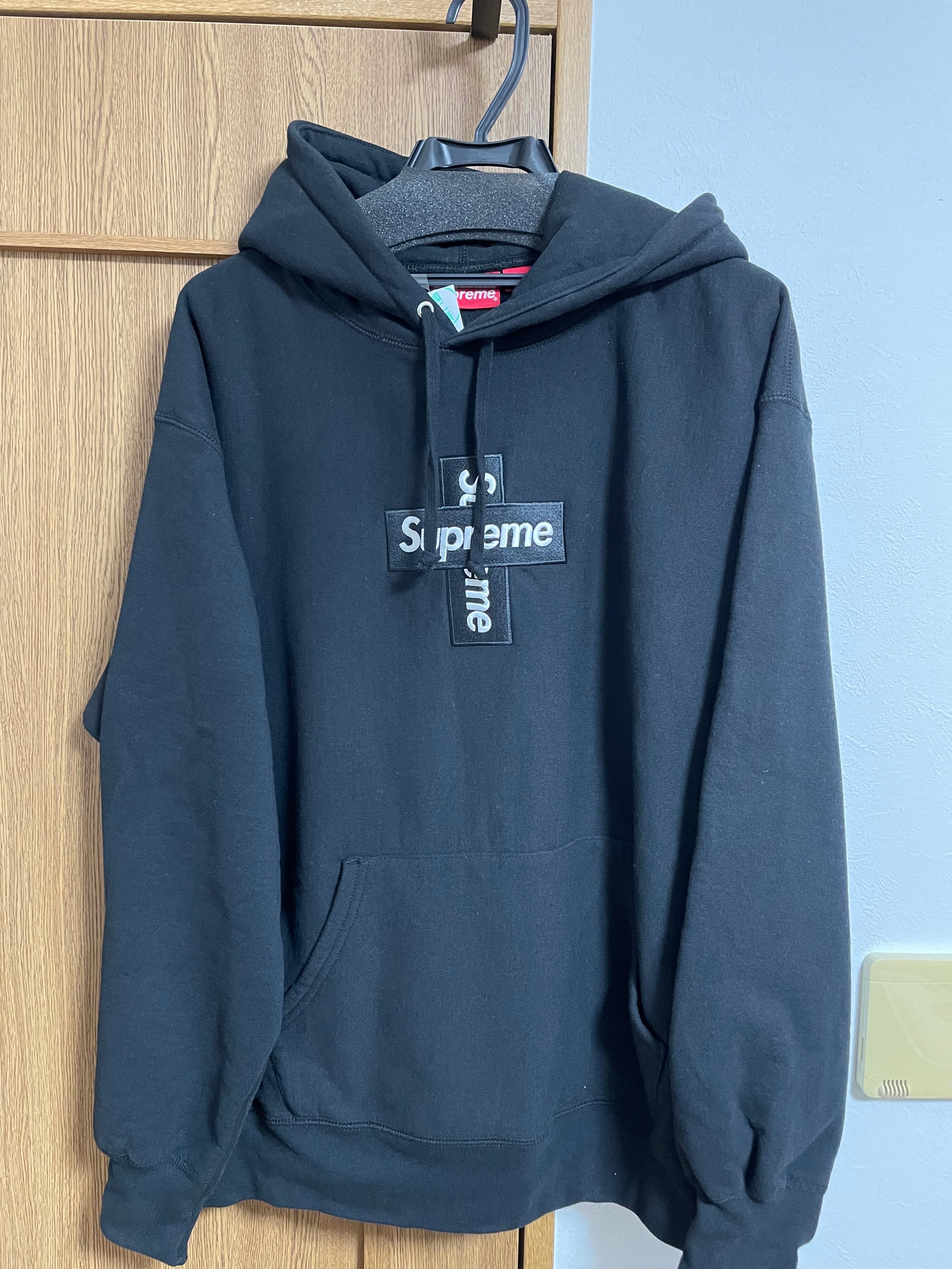 Supreme Cross Box Logo Hooded Sweatshirt "Black"