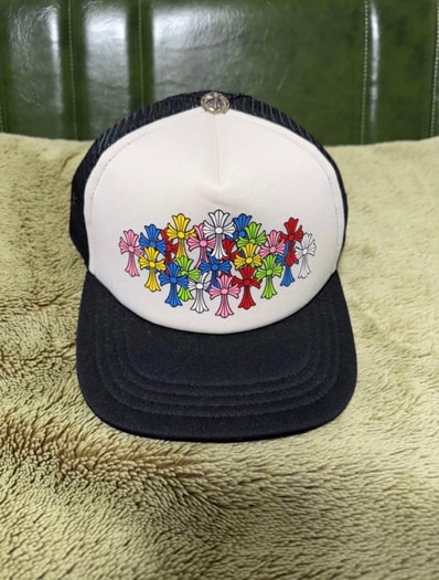 Chrome Hearts Trucker Cap Cemetery King Taco Cross "Black/White"