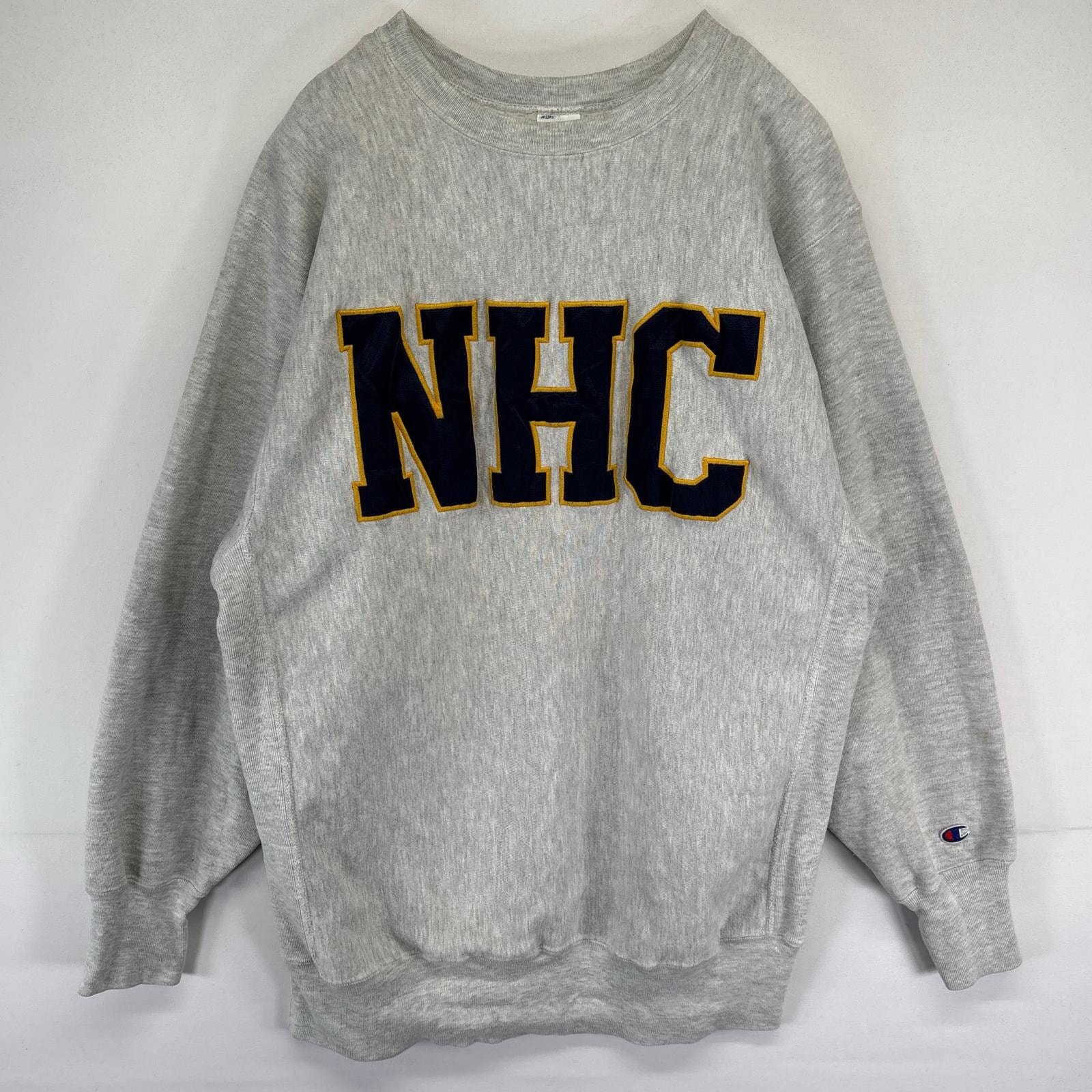 古着 90's/90年代 チャンピオン Champion USA製 スウェット リバースウィーブ トレーナー NHC 大きいサイズ 2XL  グレー メンズ