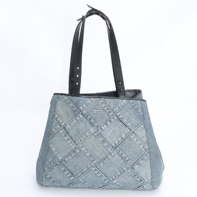 ■美品 ディーゼル デニム 編み込みトート バッグ レザー
