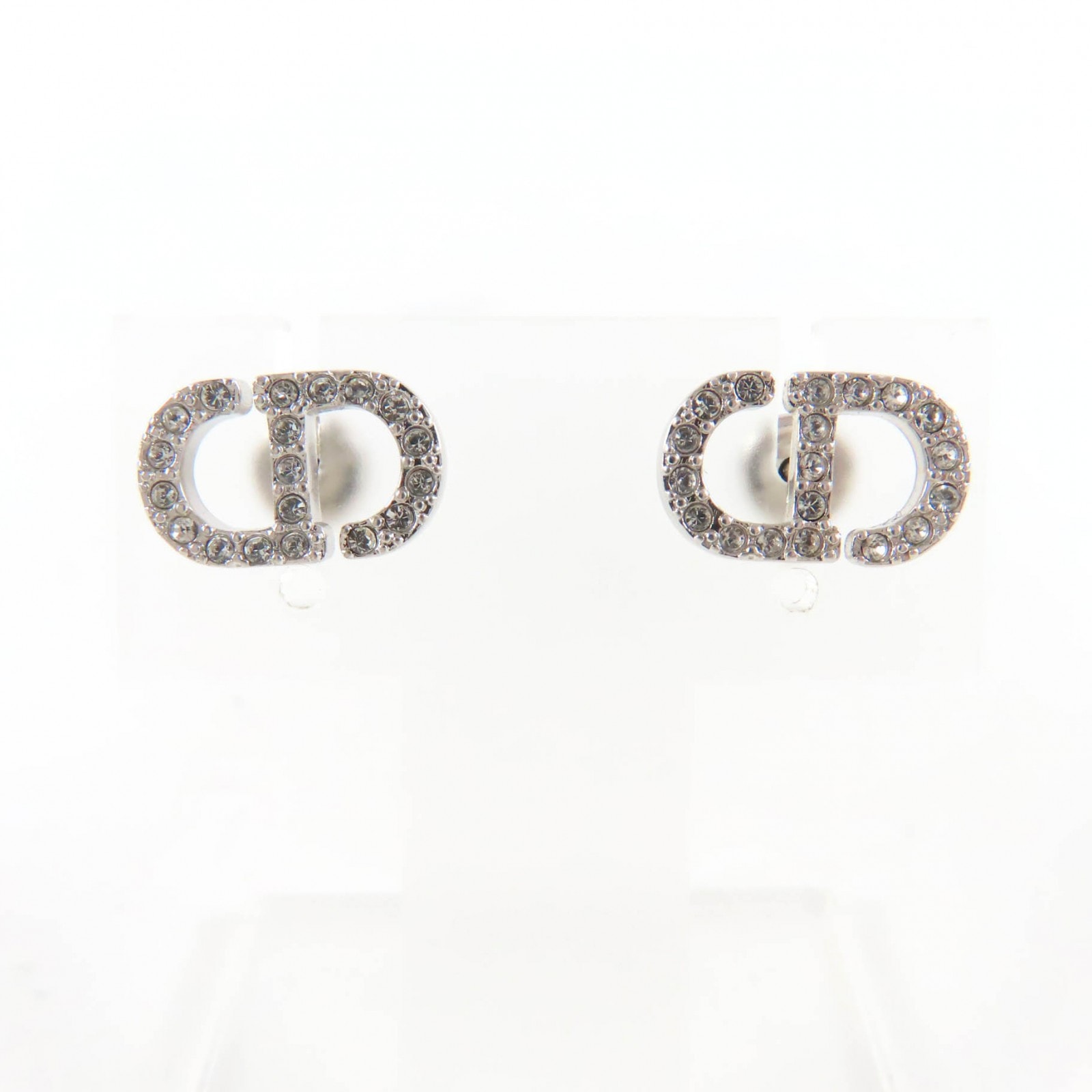 美品 ディオール Petit CD ミニスタッド ピアス シルバー レディース