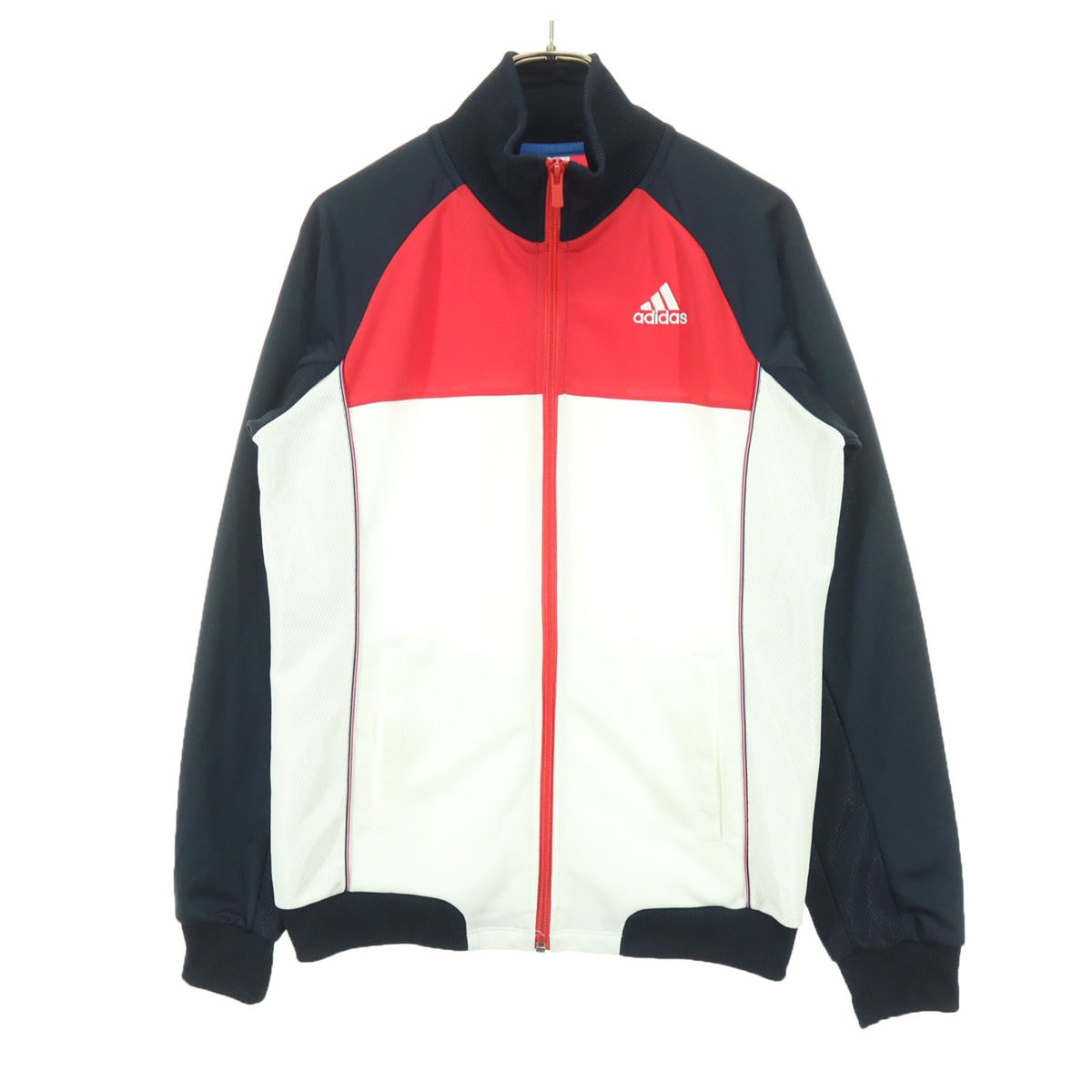 adidas アディダス マルチカラー 長袖 トラックジャケット L ホワイト系 レッド ネイビー