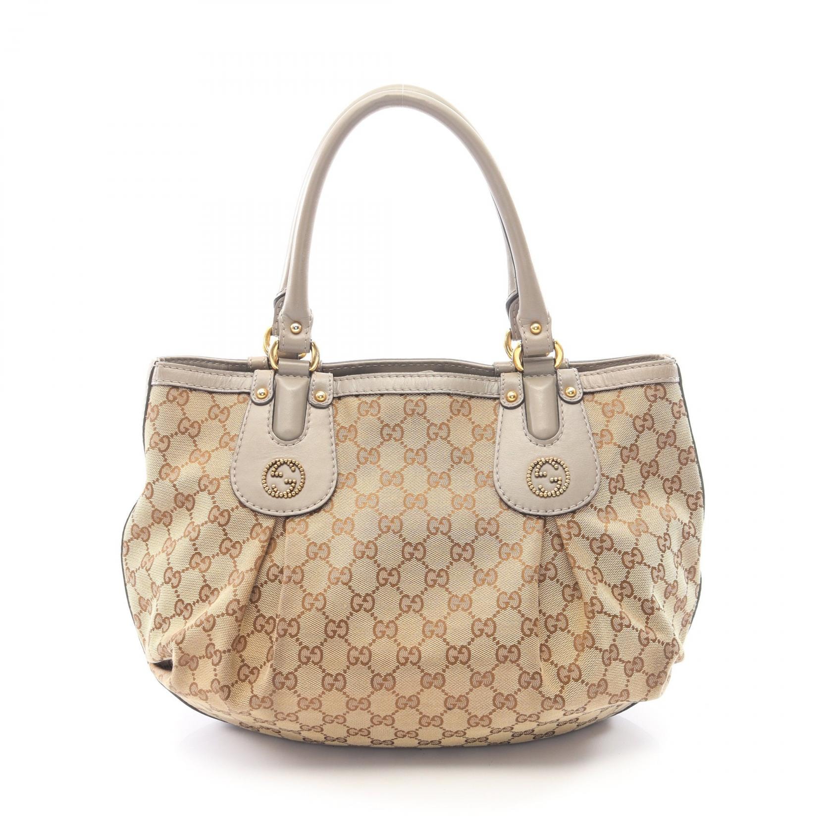 グッチ GUCCI スカーレット GGキャンバス トートバッグ バッグ キャンバス レザー レディース ベージュ系 / グレー系 269953 【中古】