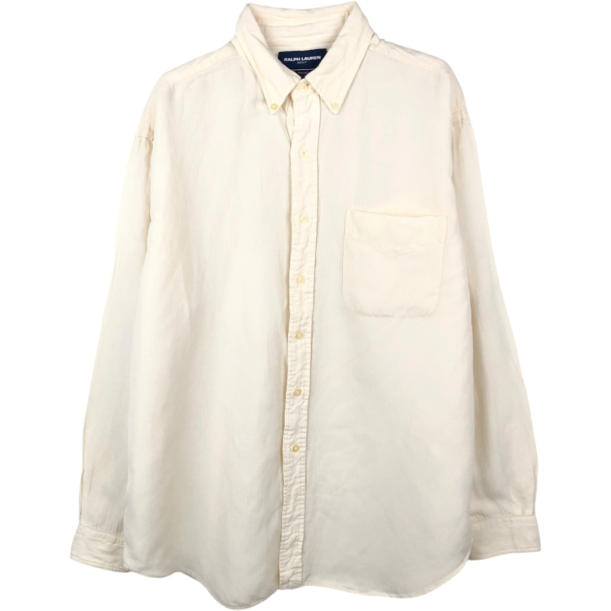 古着 ラルフローレン Ralph Lauren RALPH LAUREN GOLF TILDEN 長袖 シルク×リネン ボタンダウンシャツ メンズL相当/eaa668027